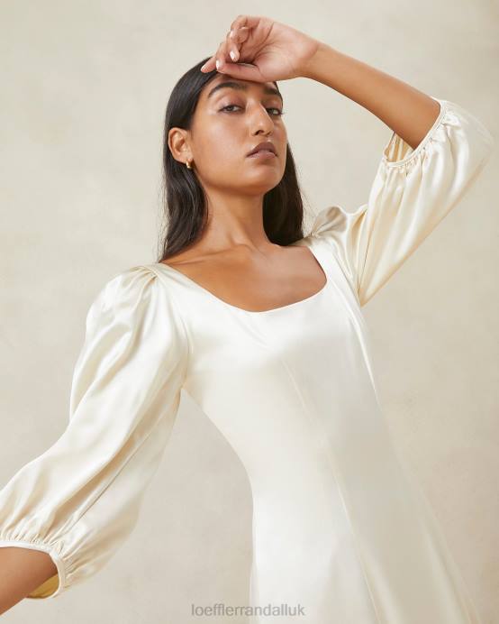 Clothes X82V169 Ivory Women Loeffler Randall Carmina Long Curve Dress