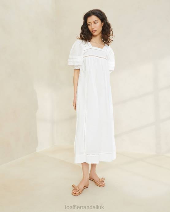 Clothes X82V171 White Women Loeffler Randall August Puffed Sleeve Dress