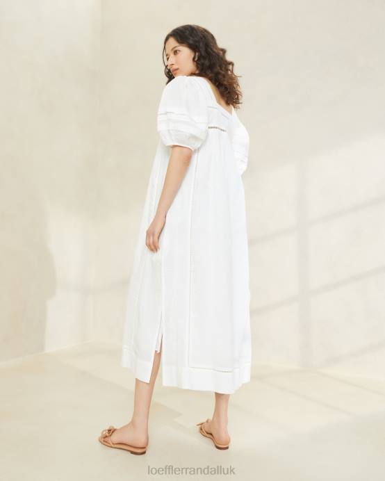 Clothes X82V171 White Women Loeffler Randall August Puffed Sleeve Dress
