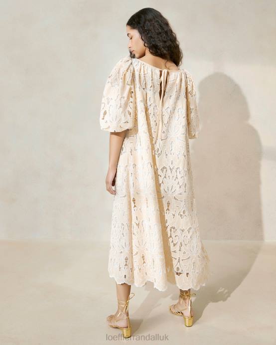 Clothes X82V176 Tan Women Loeffler Randall Mimi Oversized Puff-Sleeve Dress