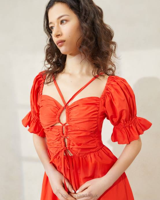 Clothes X82V177 Poppy Women Loeffler Randall Yael Gathered Bodice Dress