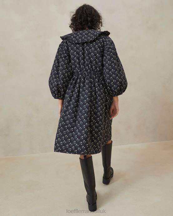 Clothes X82V179 Black Ditsy Floral Women Loeffler Randall Nari Coat Dress