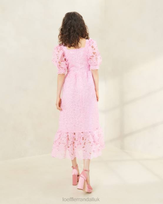 Clothes X82V181 Pink Women Loeffler Randall Addison Puff-Sleeve Dress