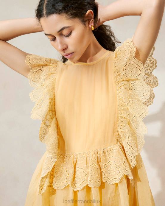 Clothes X82V192 Dune Women Loeffler Randall Naomi Embroidered Scalloped Dress