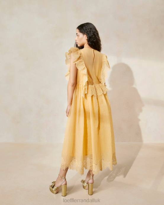 Clothes X82V192 Dune Women Loeffler Randall Naomi Embroidered Scalloped Dress