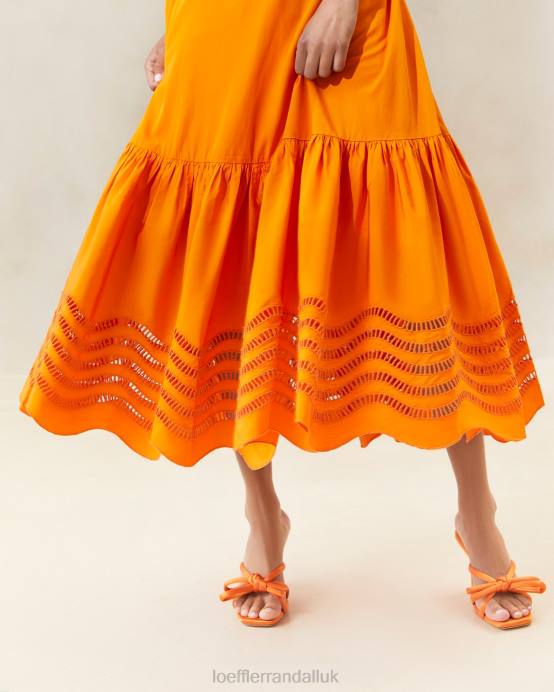 Clothes X82V196 Marigold Women Loeffler Randall Carine Embroidered Midi Dress