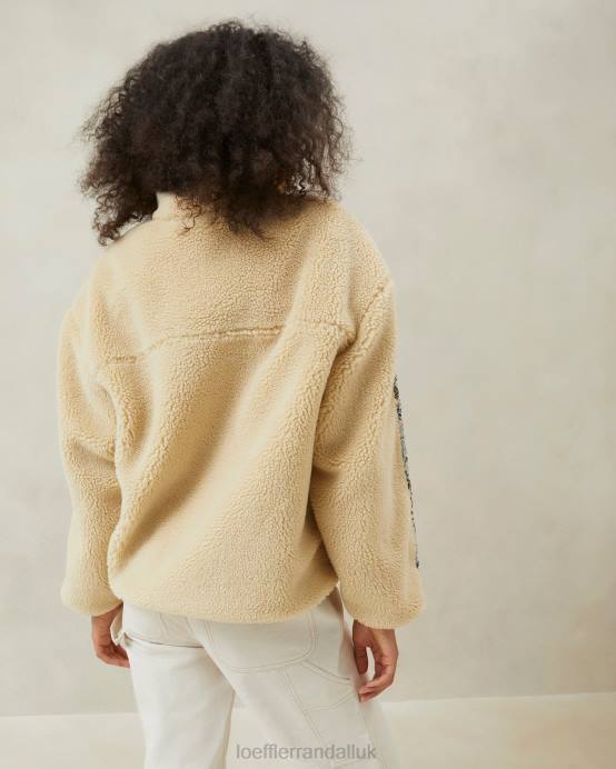 Clothes X82V259 Cream/Floral Women Loeffler Randall Liz Fleece Pullover