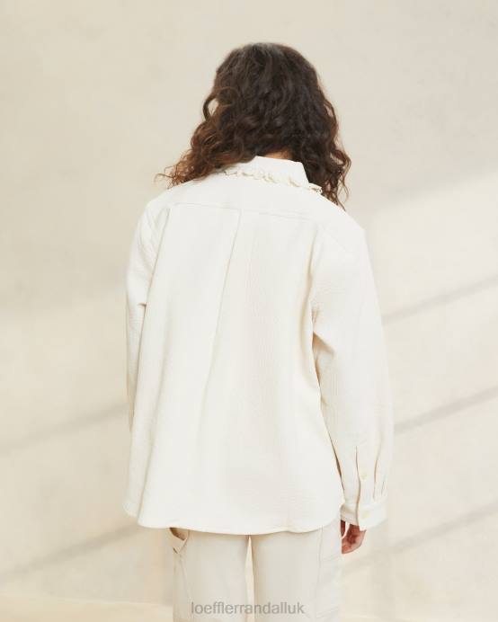 Clothes X82V260 Ecru Women Loeffler Randall Zeke Eyelet Chore Coat