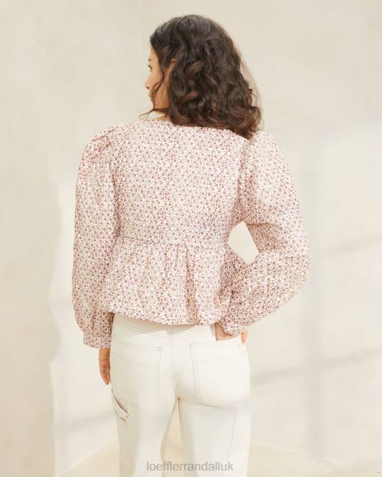 Clothes X82V262 Cream/Amber Ditsy Floral Women Loeffler Randall Donna Tie-Front Jacket