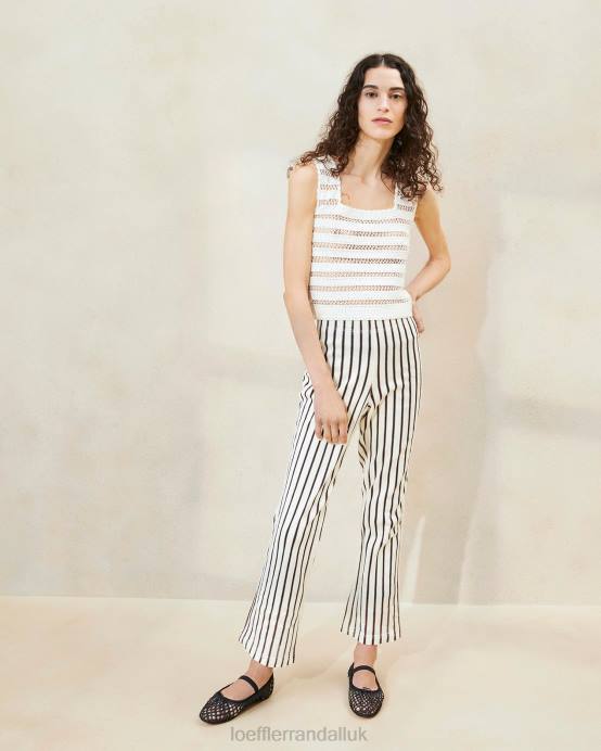 Clothes X82V230 Brown Stripe Women Loeffler Randall Alex d Pant