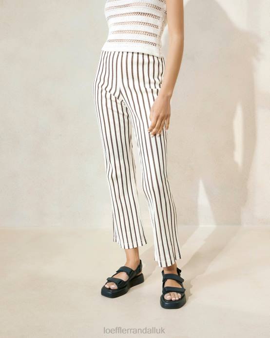 Clothes X82V230 Brown Stripe Women Loeffler Randall Alex d Pant