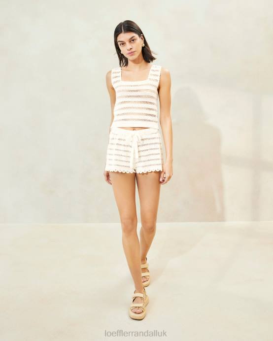 Clothes X82V235 Natural Women Loeffler Randall Sigrid Crocheted Shorts