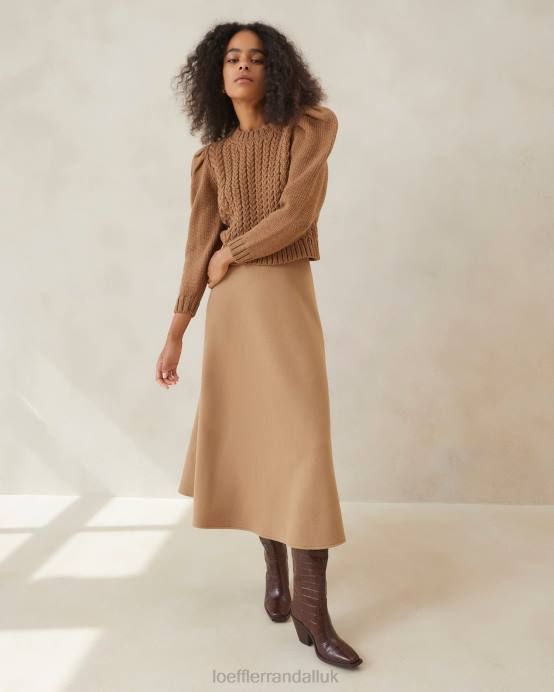 Clothes X82V219 Camel Women Loeffler Randall Charissa Circle Skirt
