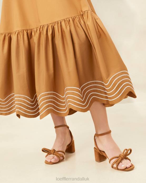 Clothes X82V228 Brown Women Loeffler Randall Opal Ruffle-Hem Skirt