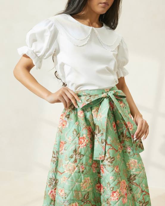 Clothes X82V231 Sage Botanical Floral Women Loeffler Randall Leigh Quilted Skirt