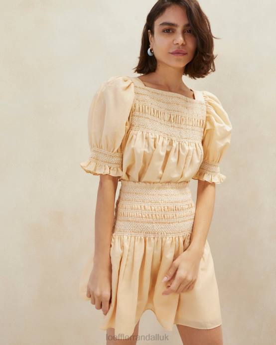 Clothes X82V238 Sand/Ecru Women Loeffler Randall Gilles Smocked Skirt