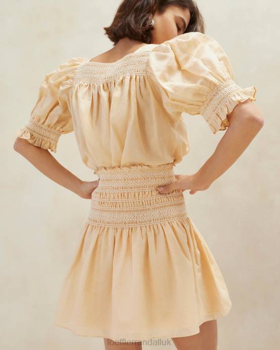 Clothes X82V238 Sand/Ecru Women Loeffler Randall Gilles Smocked Skirt
