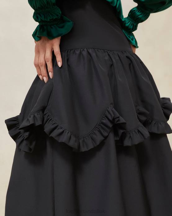 Clothes X82V242 Black Women Loeffler Randall Milo Scalloped Ruffle Skirt