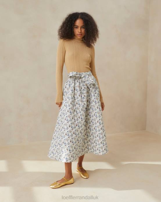 Clothes X82V244 Cream/Floral Women Loeffler Randall Leigh Quilted Skirt