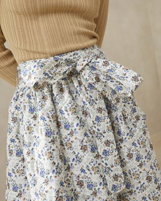 Clothes X82V244 Cream/Floral Women Loeffler Randall Leigh Quilted Skirt
