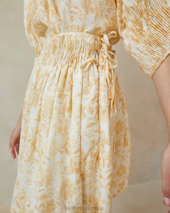 Clothes X82V246 Tonal Vine Floral Women Loeffler Randall Sidney Smocked Skirt
