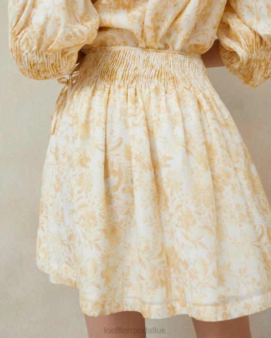 Clothes X82V246 Tonal Vine Floral Women Loeffler Randall Sidney Smocked Skirt