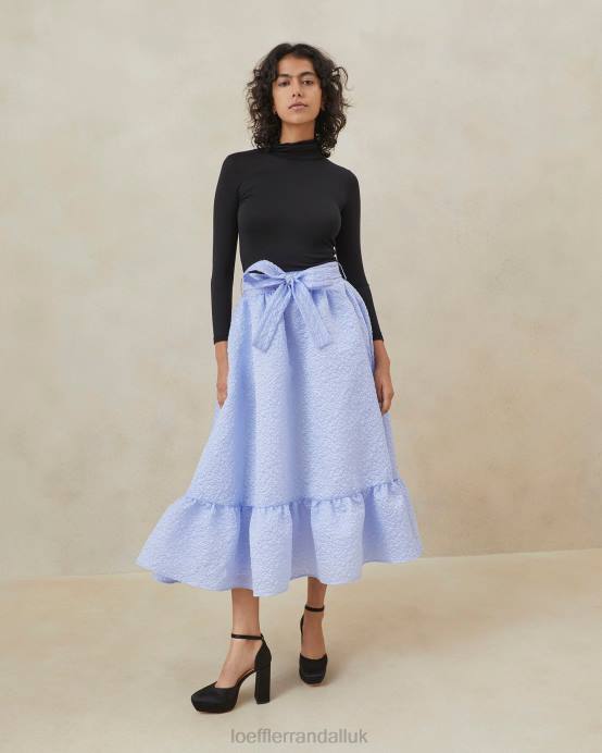 Clothes X82V249 Blue Women Loeffler Randall Carrie Ruffled Circle Skirt