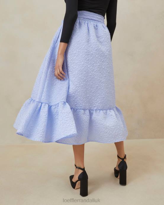 Clothes X82V249 Blue Women Loeffler Randall Carrie Ruffled Circle Skirt