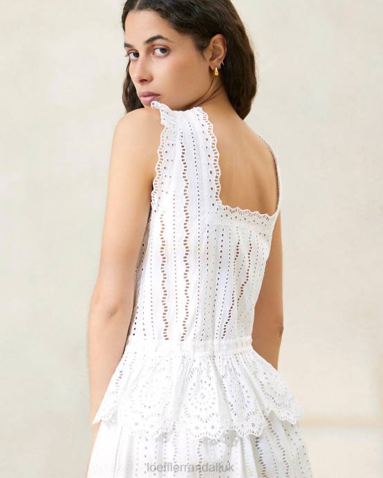 Clothes X82V208 White Women Loeffler Randall Arden Scalloped Blouse