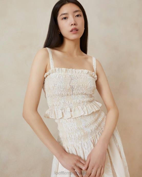 Clothes X82V251 Ecru Women Loeffler Randall Anita Smocked Top