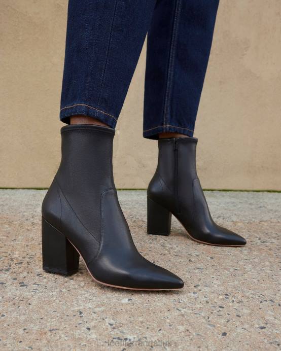 Shoes X82V276 Black Women Loeffler Randall Isla Leather Slim Ankle Bootie