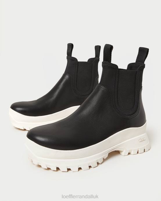 Shoes X82V280 Black/White Women Loeffler Randall Tara Cream Weather Boot