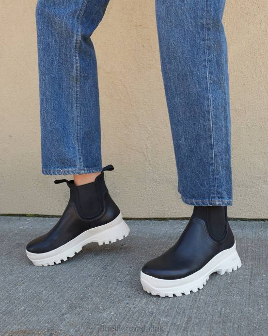 Shoes X82V280 Black/White Women Loeffler Randall Tara Cream Weather Boot