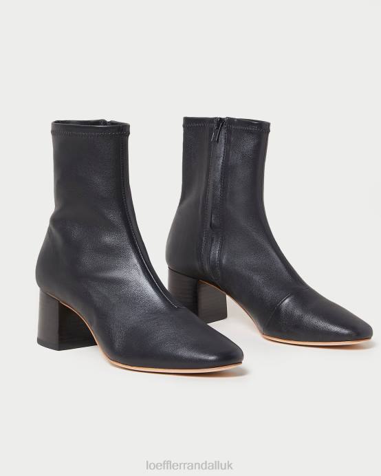 Shoes X82V284 Black Women Loeffler Randall Alec Mid-Heel Stretch Bootie