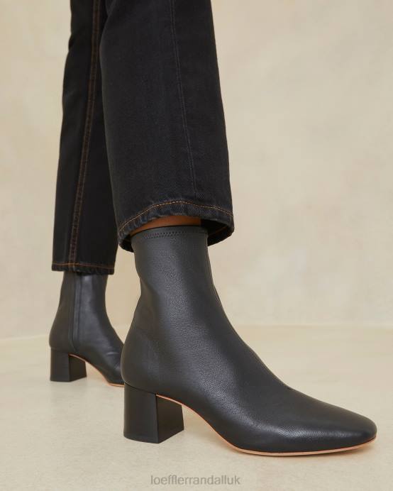 Shoes X82V284 Black Women Loeffler Randall Alec Mid-Heel Stretch Bootie