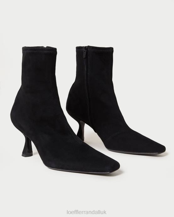 Shoes X82V289 Black Women Loeffler Randall Thandy Suede Curved Bootie