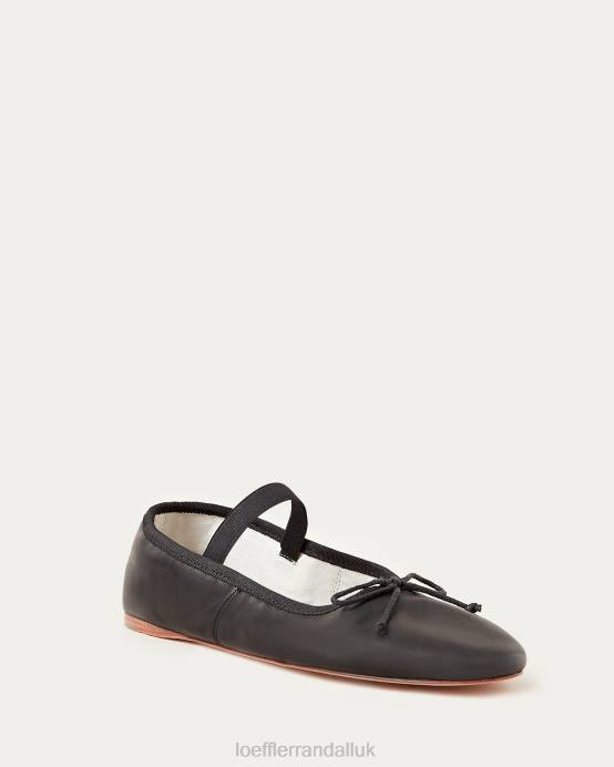 Shoes X82V293 Black Leather Women Loeffler Randall Leonie Ballet Flat