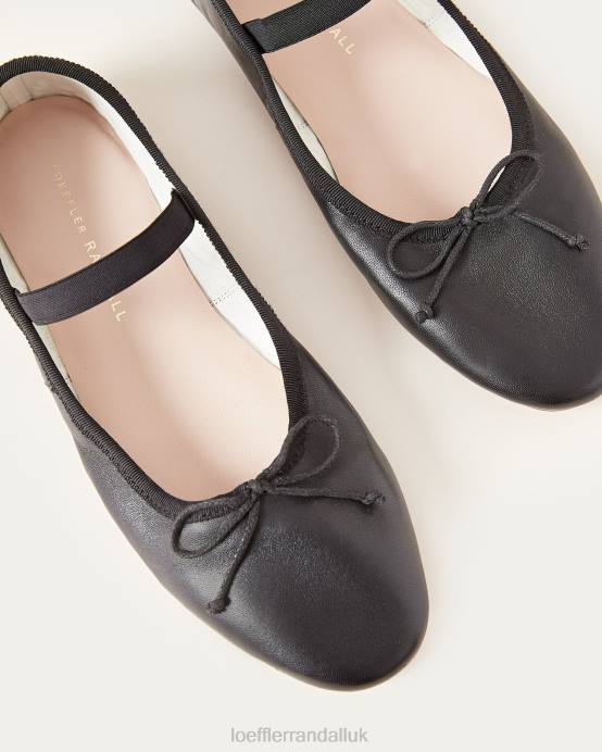 Shoes X82V293 Black Leather Women Loeffler Randall Leonie Ballet Flat