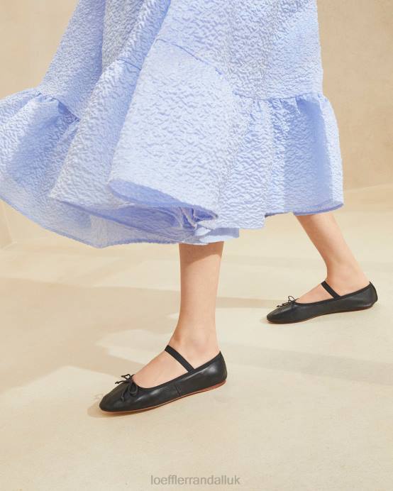 Shoes X82V293 Black Leather Women Loeffler Randall Leonie Ballet Flat