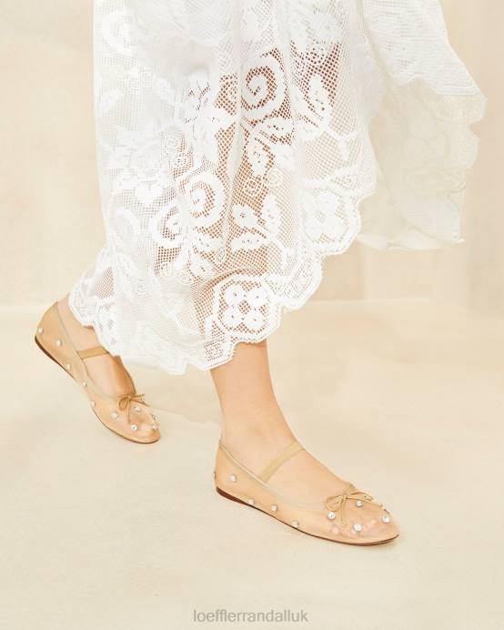 Shoes X82V299 Caramel/Clear Women Loeffler Randall Leonie Ballet Flat
