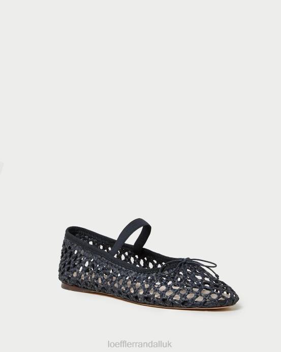 Shoes X82V301 Black Crochet Women Loeffler Randall Leonie Ballet Flat