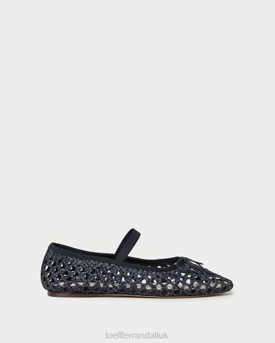 Shoes X82V301 Black Crochet Women Loeffler Randall Leonie Ballet Flat