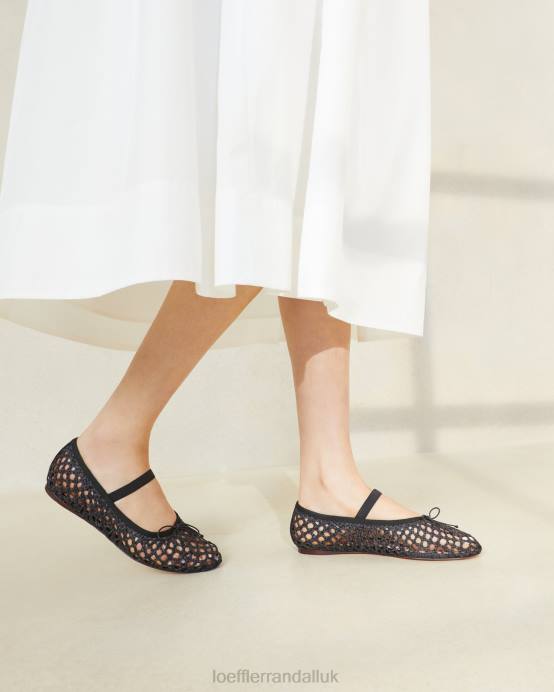 Shoes X82V301 Black Crochet Women Loeffler Randall Leonie Ballet Flat