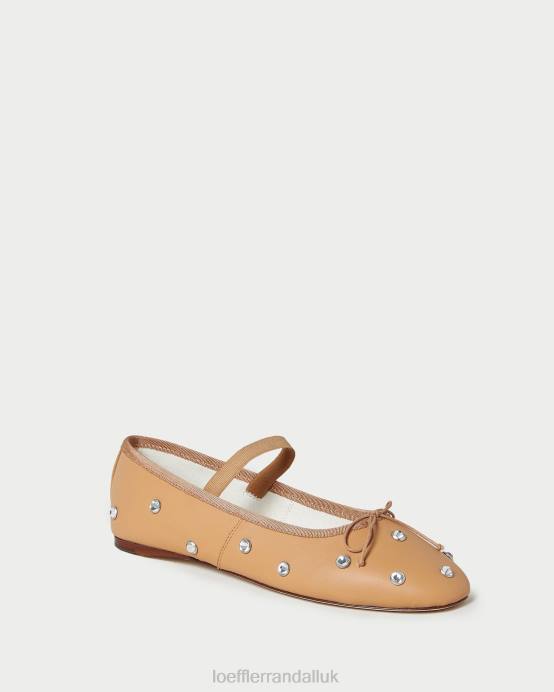 Shoes X82V303 Caramel/Crystal Women Loeffler Randall Leonie Ballet Flat