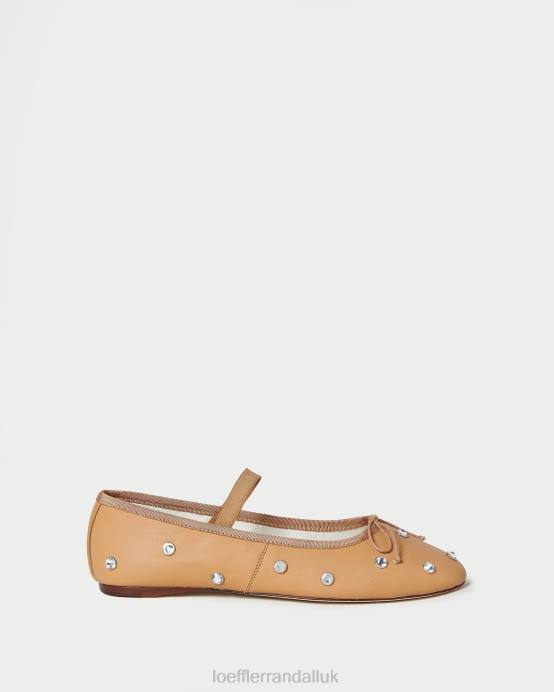 Shoes X82V303 Caramel/Crystal Women Loeffler Randall Leonie Ballet Flat