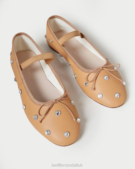 Shoes X82V303 Caramel/Crystal Women Loeffler Randall Leonie Ballet Flat