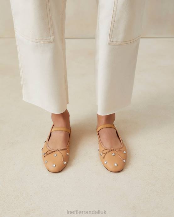 Shoes X82V303 Caramel/Crystal Women Loeffler Randall Leonie Ballet Flat