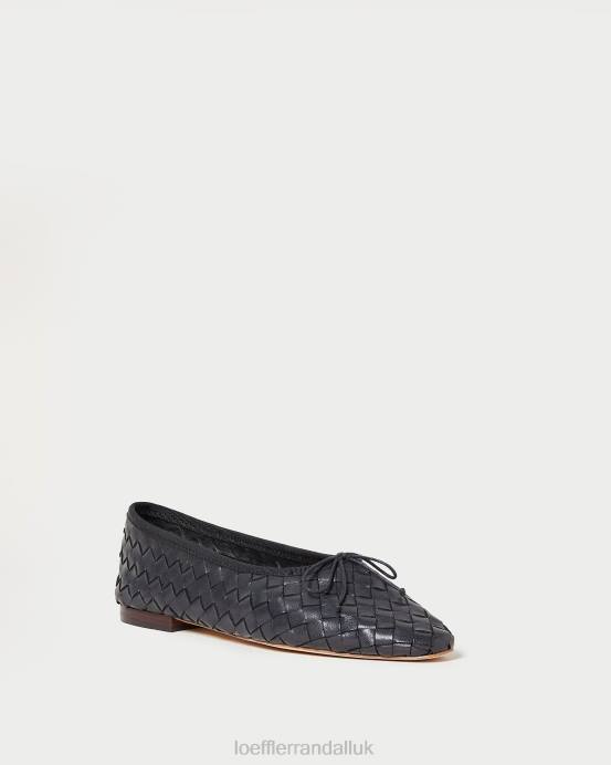 Shoes X82V306 Black Women Loeffler Randall Landry Woven Ballet Flat