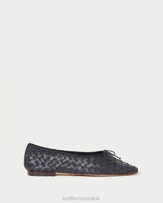 Shoes X82V306 Black Women Loeffler Randall Landry Woven Ballet Flat