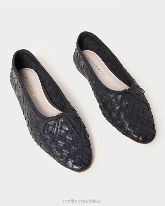 Shoes X82V306 Black Women Loeffler Randall Landry Woven Ballet Flat